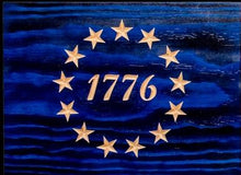 Load image into Gallery viewer, Customizable, Made to Order, Rustic, Handcrafted, Wooden Flags. You select the Union type.