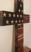 Load image into Gallery viewer, Wooden American Cross